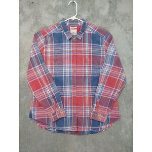 American Eagle Shirt Top Women XL Plaid Flannel Boyfriend Button Up Long Sleeve